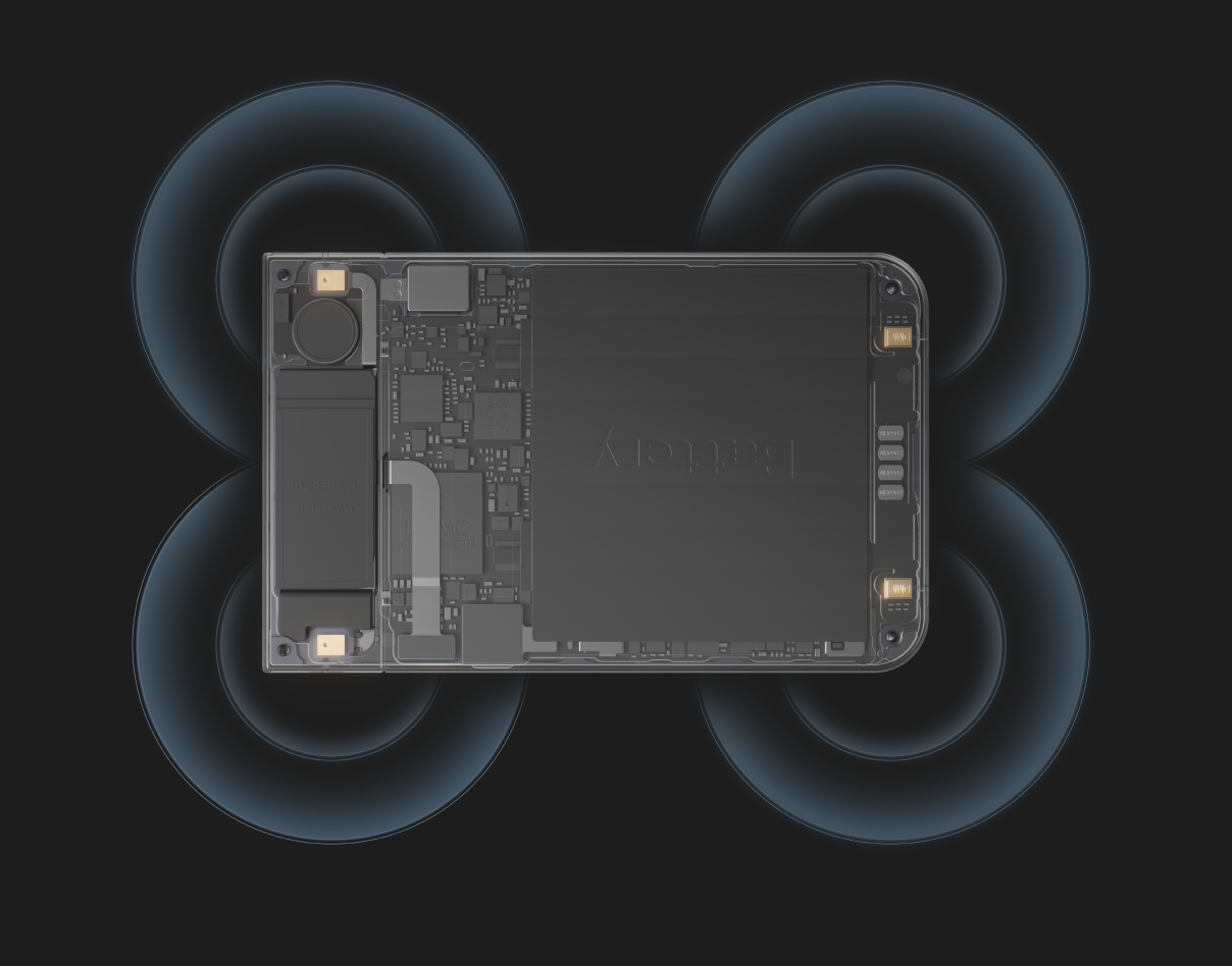 Plaud Note Pro internals with a 16.4 ft audio pickup field